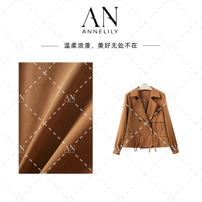 ANNELILY安琪琪【宁朵】秋季新款小众重工皮衣外套AW2508042