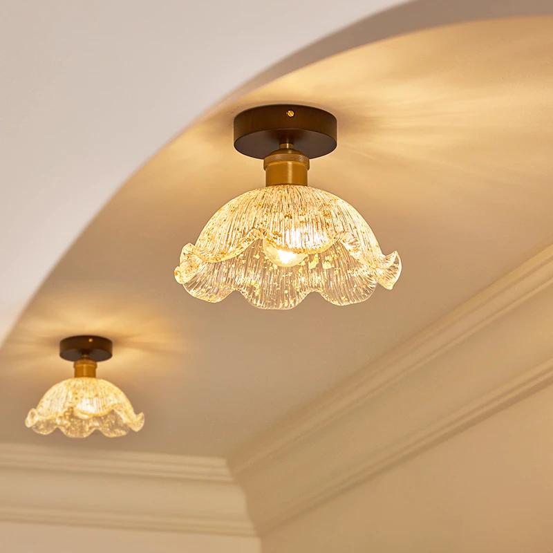 CASAGD法式中古风创意花朵过道灯中式复古走廊玄关厨卫阳台吸顶灯