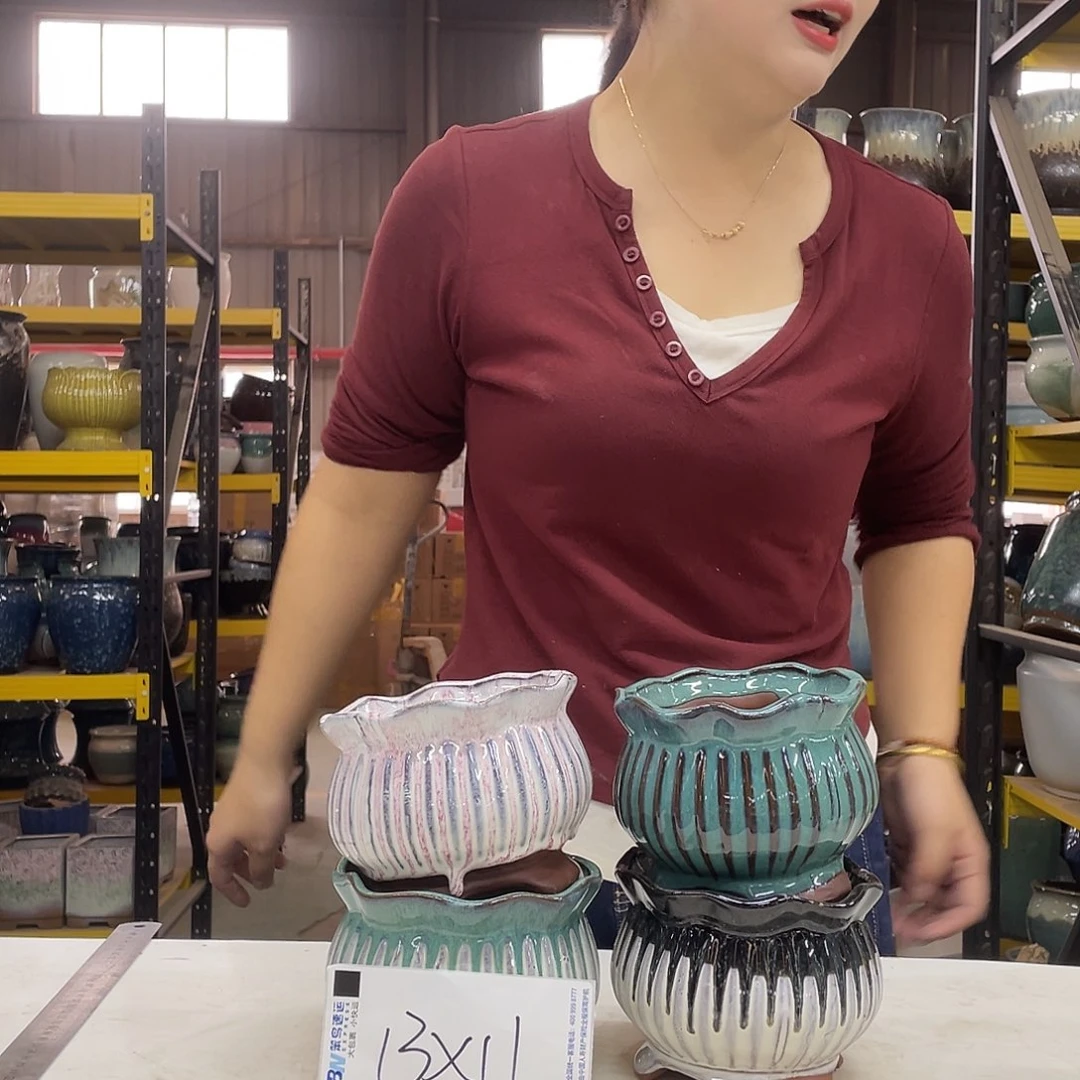 宜兴紫砂粗陶花盆13/11