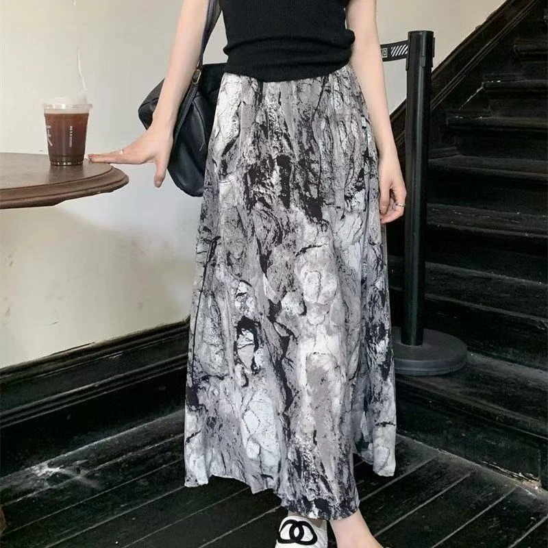 【东方美学】高级感国风水墨画时尚半身裙气质百搭夏新款裙子JL