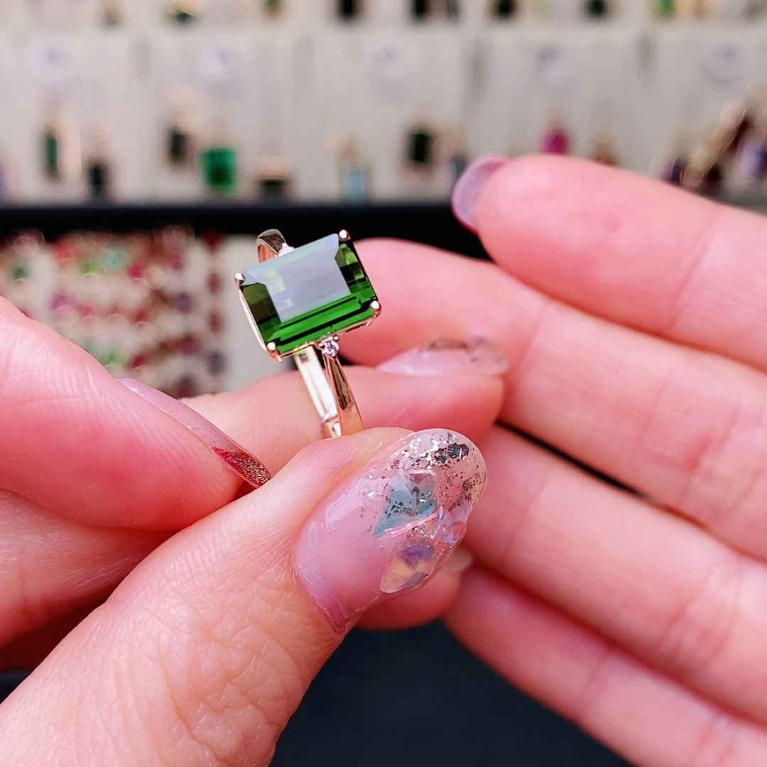 碧玺戒指碧玺18K金镶嵌✨****?