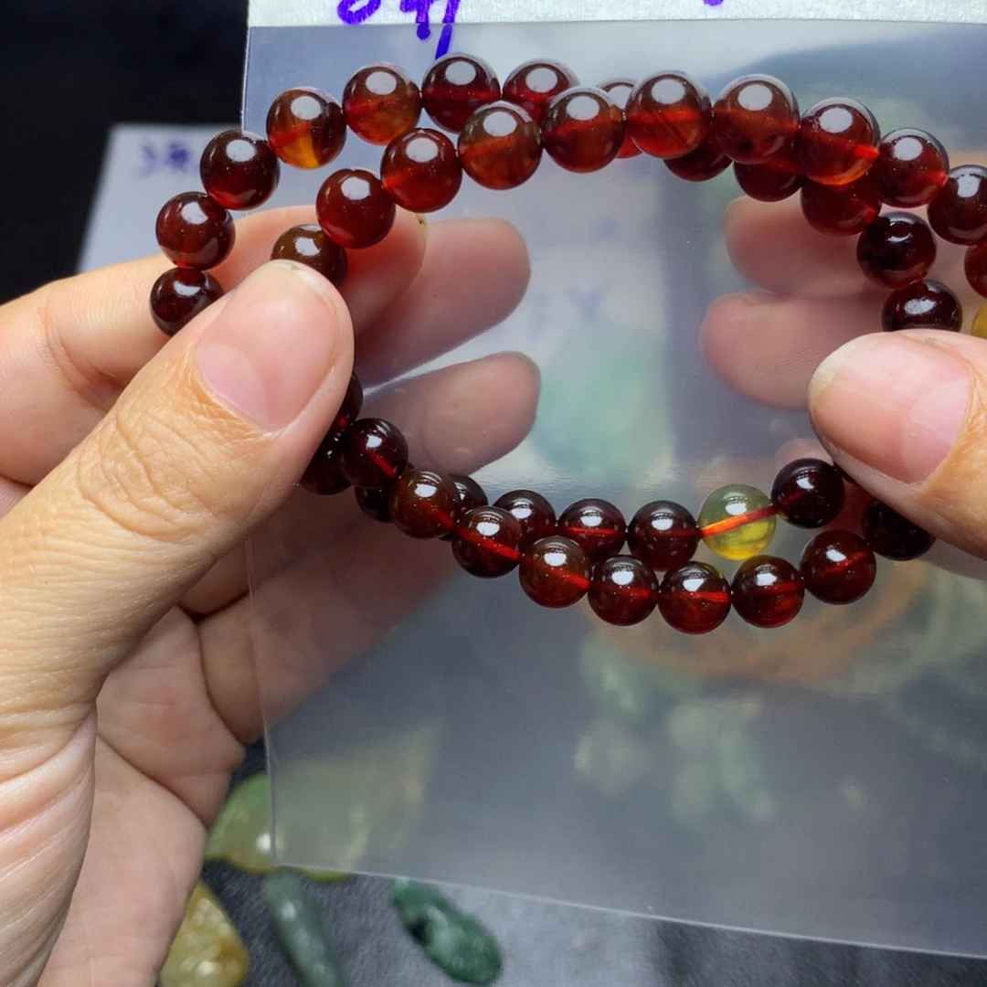 定制琥珀未镶嵌琥珀手串卡8