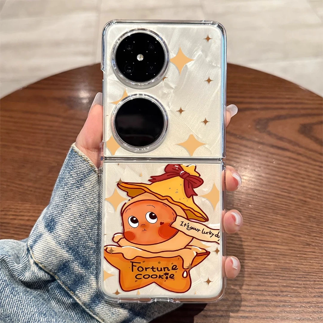 饼干星星人适用于华为pocket2手机壳透明防摔折叠屏P50pocket网红