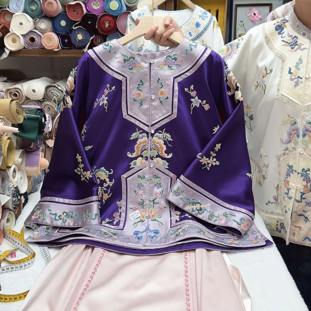 苏绣太太服9.胸围116.衣长65