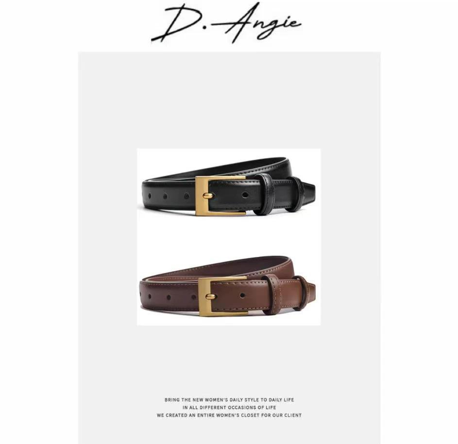 D.Angie【皮带】皮带女士真皮百搭时尚韩版装饰腰带女高级感XMAQ048