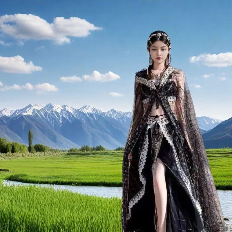 敦煌飞天异域风情西域公主服饰旅拍写真沙漠新款