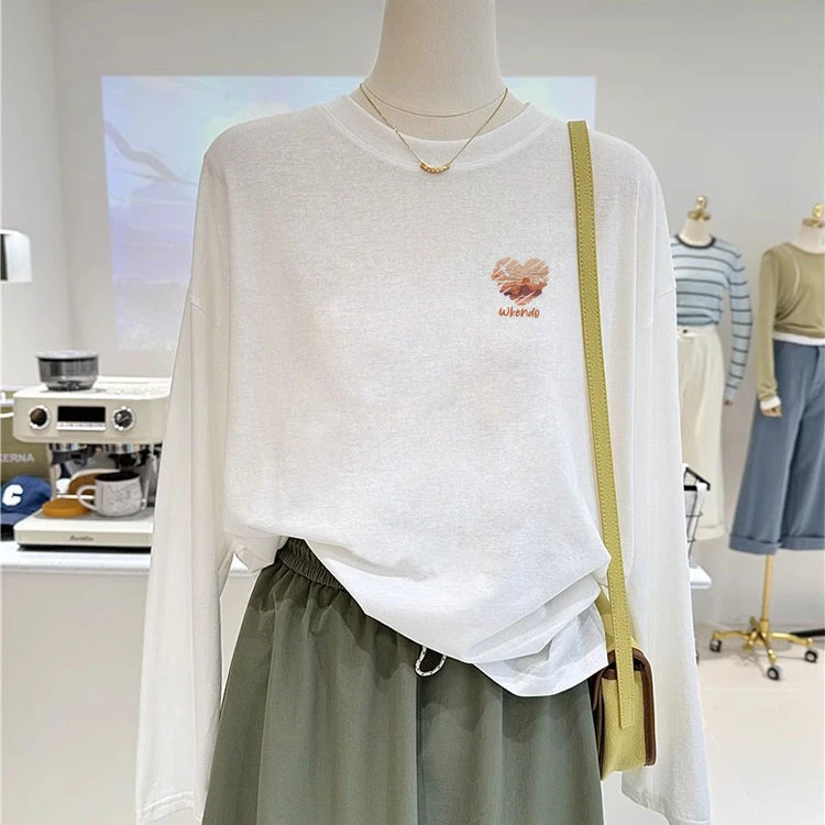 大码宽松200斤胖MM长袖T恤女夏季2025新款防晒衣透气百搭上衣