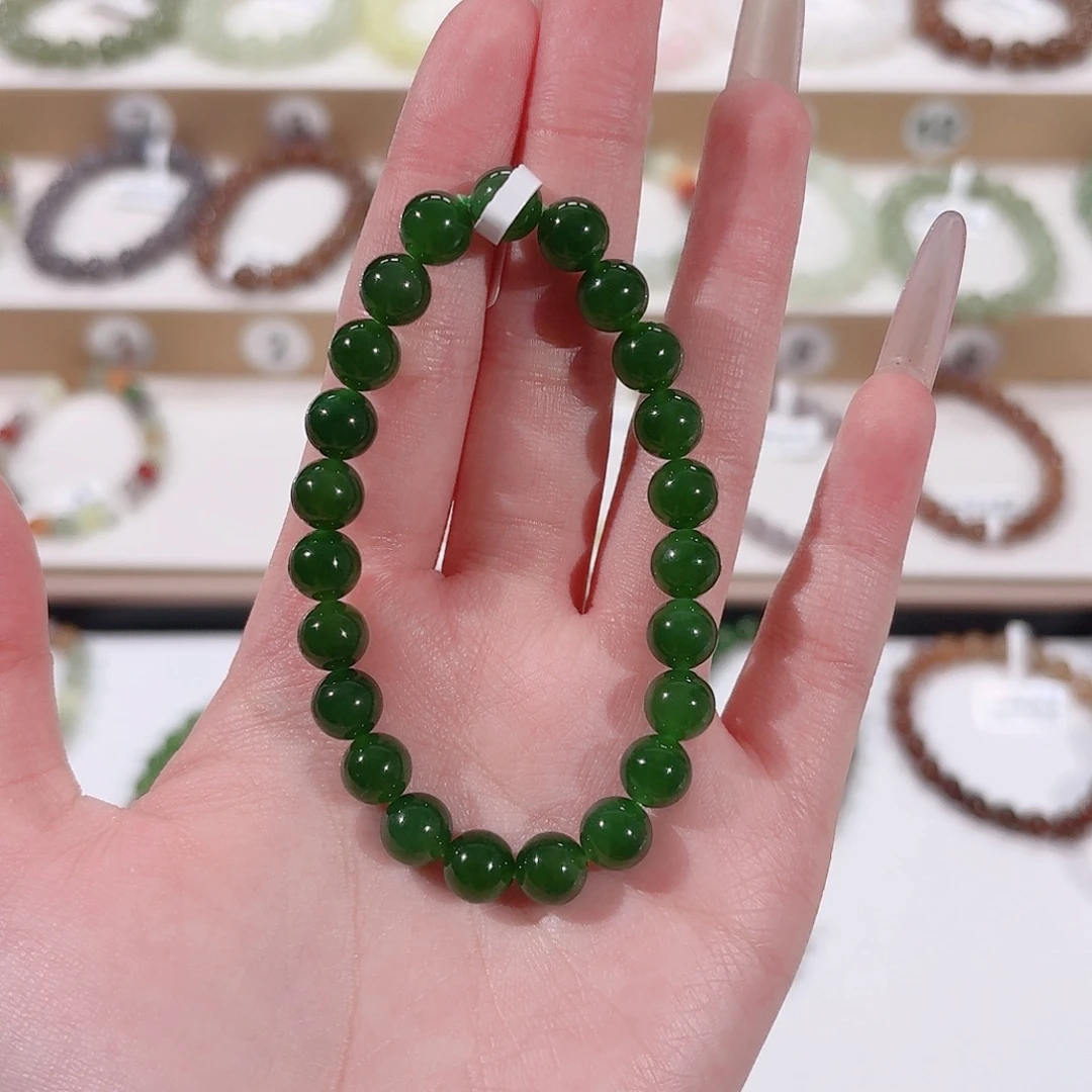 薄***荷手串未镶嵌和田玉l