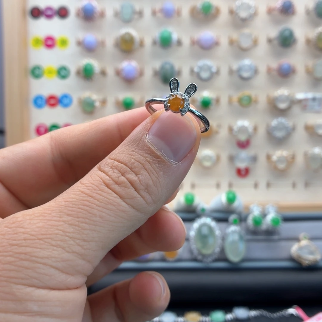 翡翠银S925镶嵌戒指