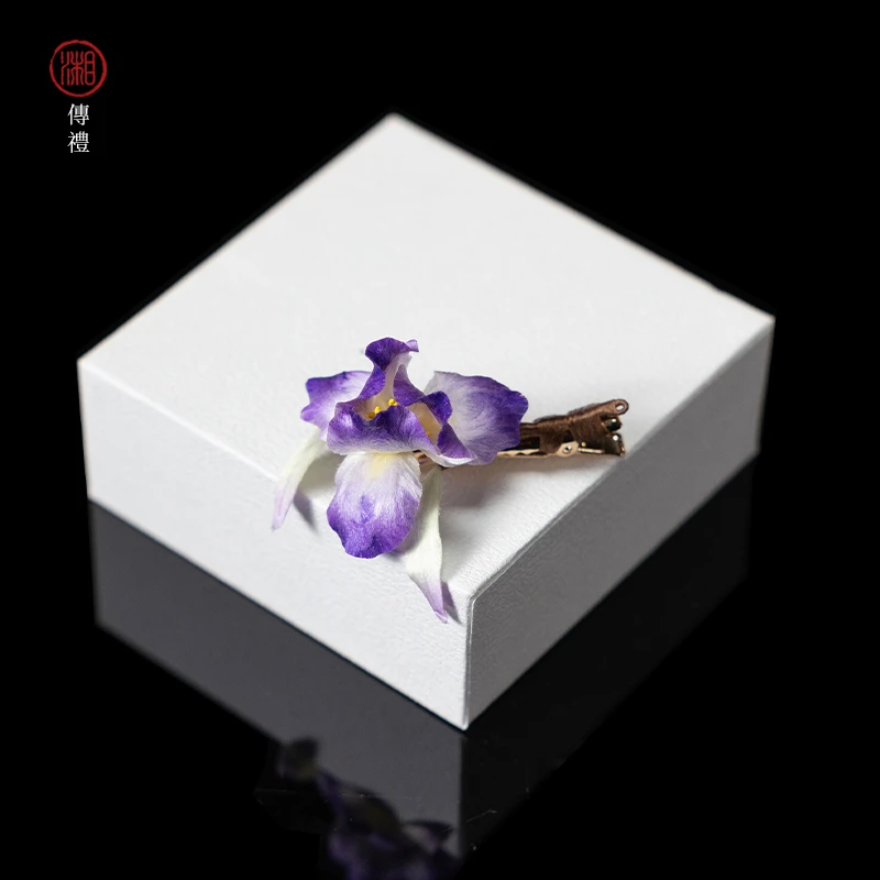 【鸢尾花】湘传礼非遗手工技艺发夹