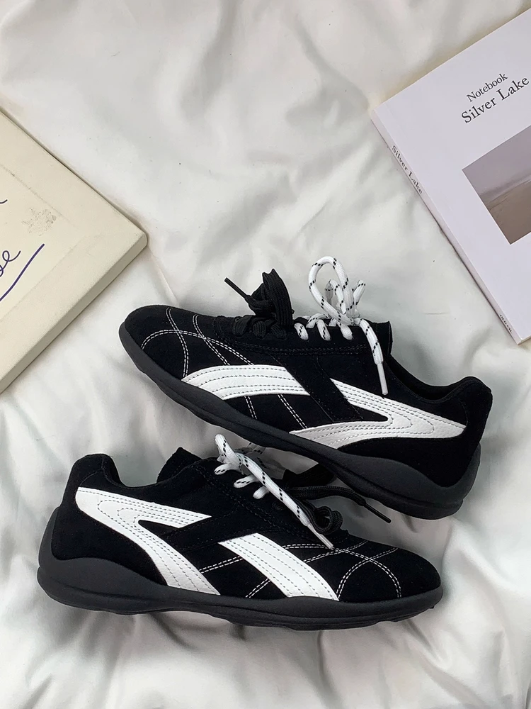 国潮品质德训鞋女款2025新款秋潮流拼色百搭轻便内增高透气阿甘鞋