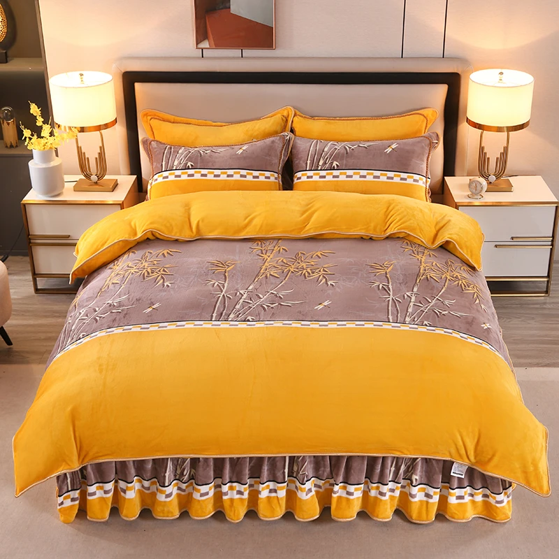 玖维娅家纺2024新款加厚牛奶绒四件套双面绒不起静电被套床上用品