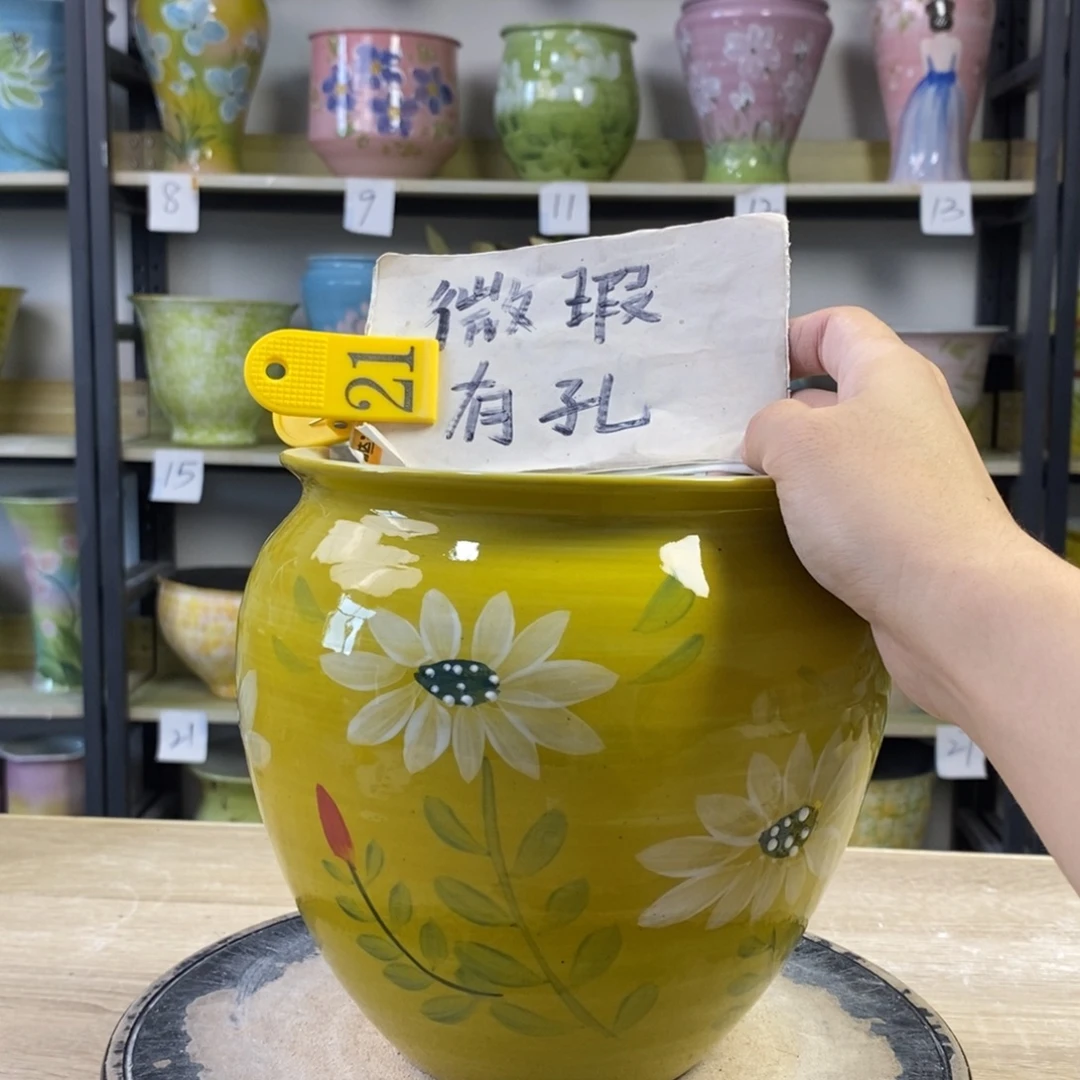 景德镇手工手绘陶瓷花盆