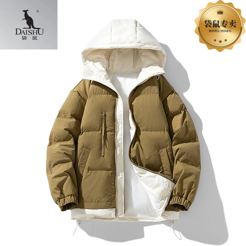 保暖男士男款棉衣加厚秋冬两件连帽男士冬季轻奢痞帅男装棉服
