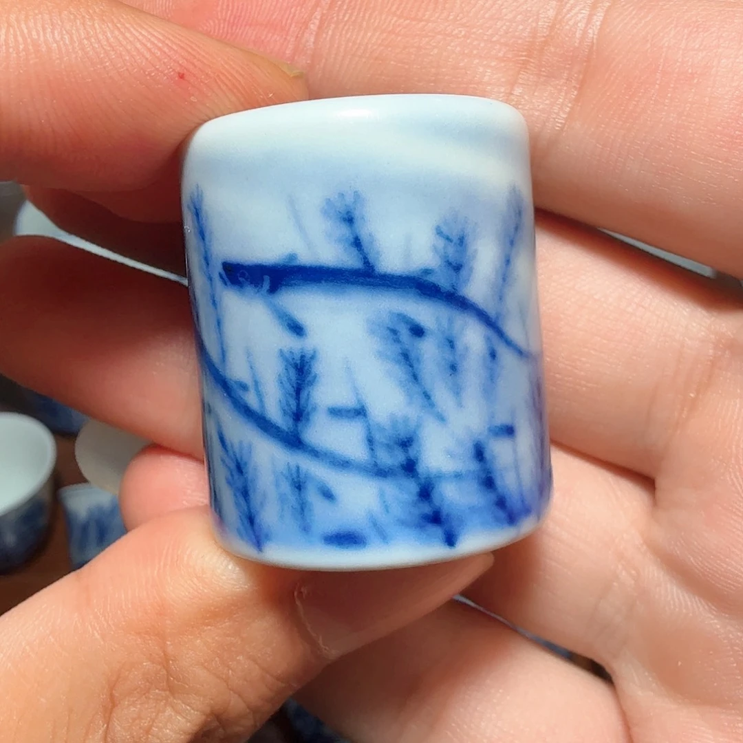 釉下青花柴窑扳指