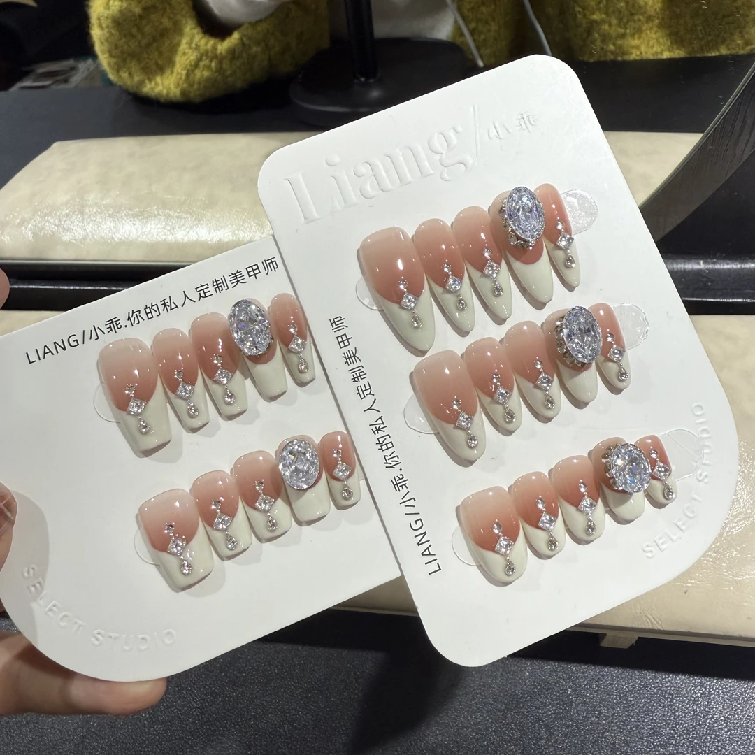 【星落纱】高端 纯手工 定制 穿戴甲 轻奢美甲显白气质穿戴式