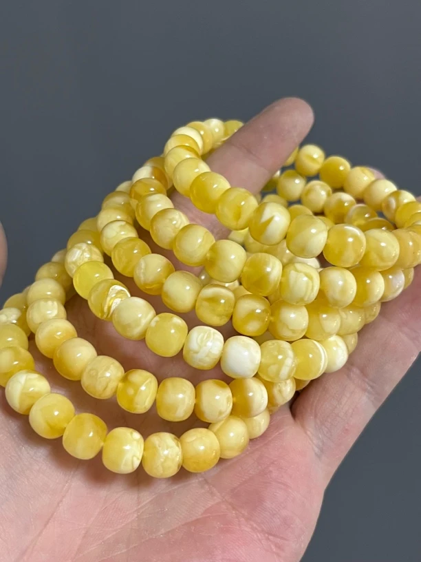 【陌离·玉米粒】精品金白浓糯老型精工手串，进阶版（个别珠子不完美）