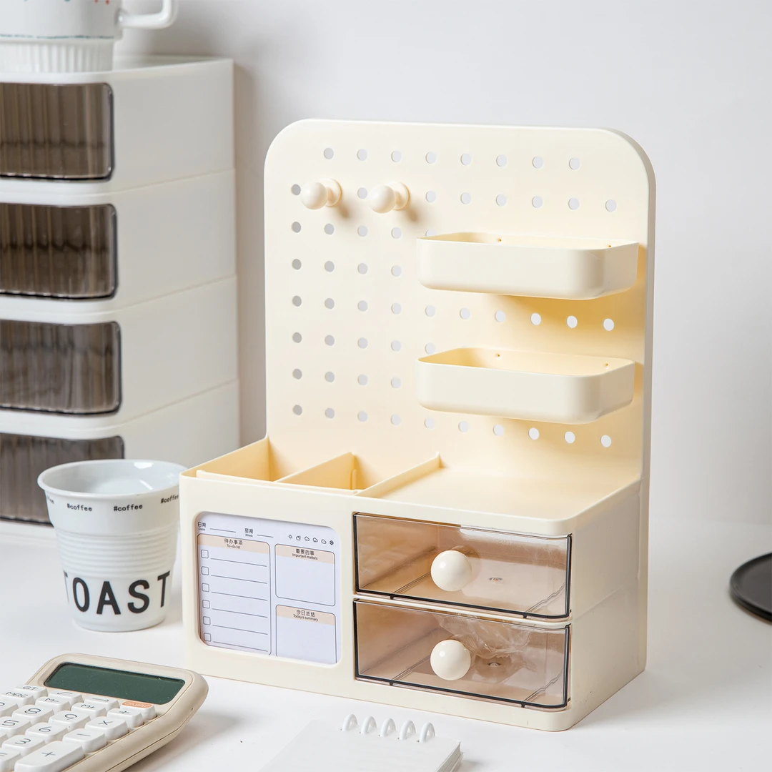 女孩款文具盒高颜值ins大容量笔筒收纳盒高中生便签洞洞板置物架