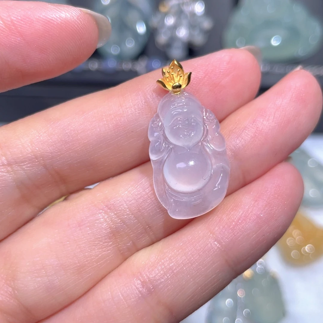 颈饰18K金镶嵌翡翠翡翠
