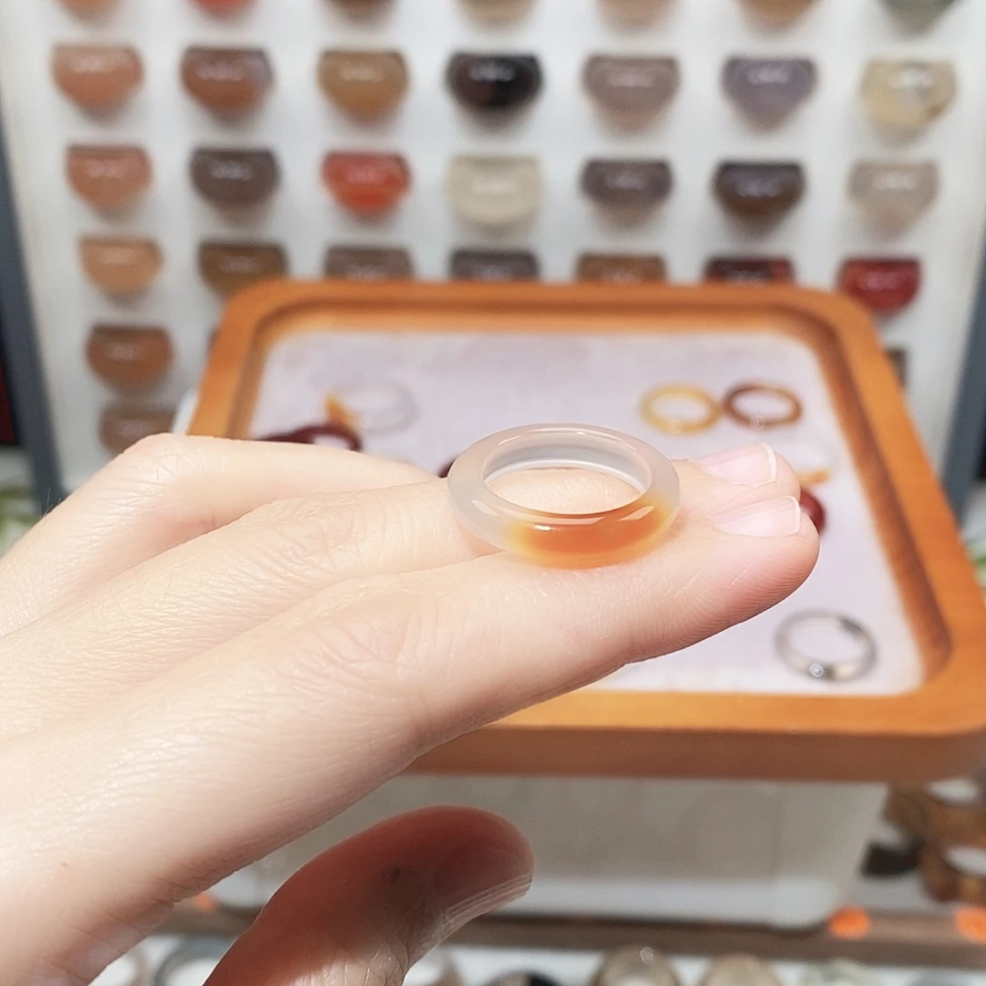 酸***盖玛瑙/玉髓未镶嵌戒指港12