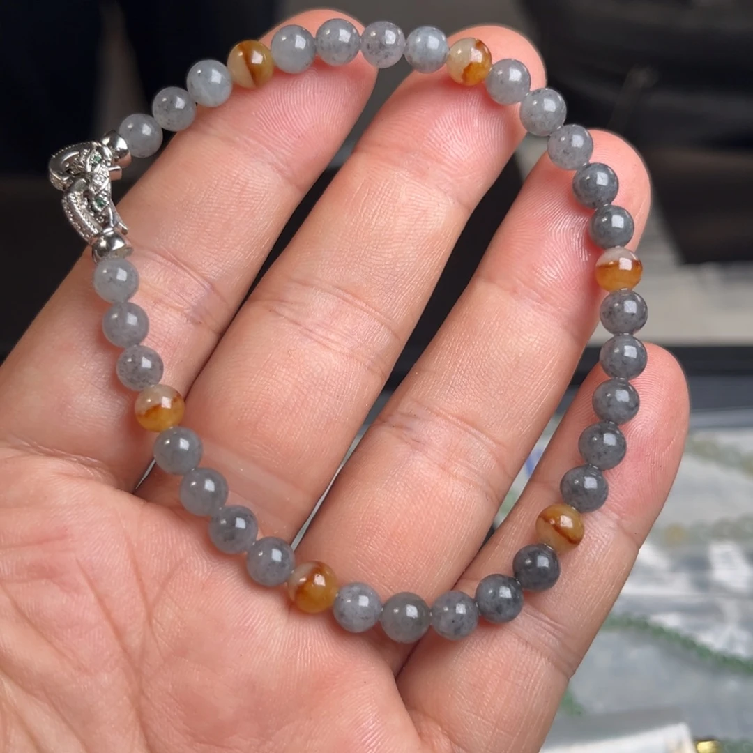 定制翡翠未镶嵌翡翠乌鸡手串