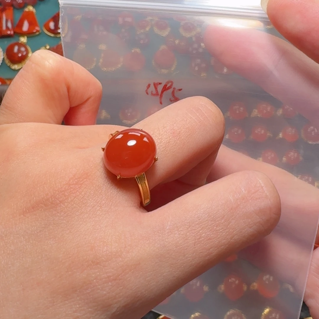 银S925镶嵌3南红南红玛瑙