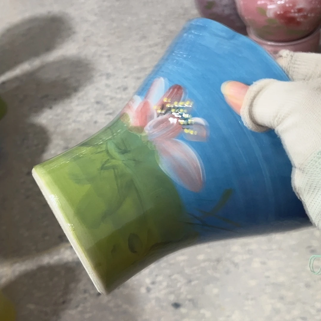 三***朵景德镇陶瓷花盆花盆大