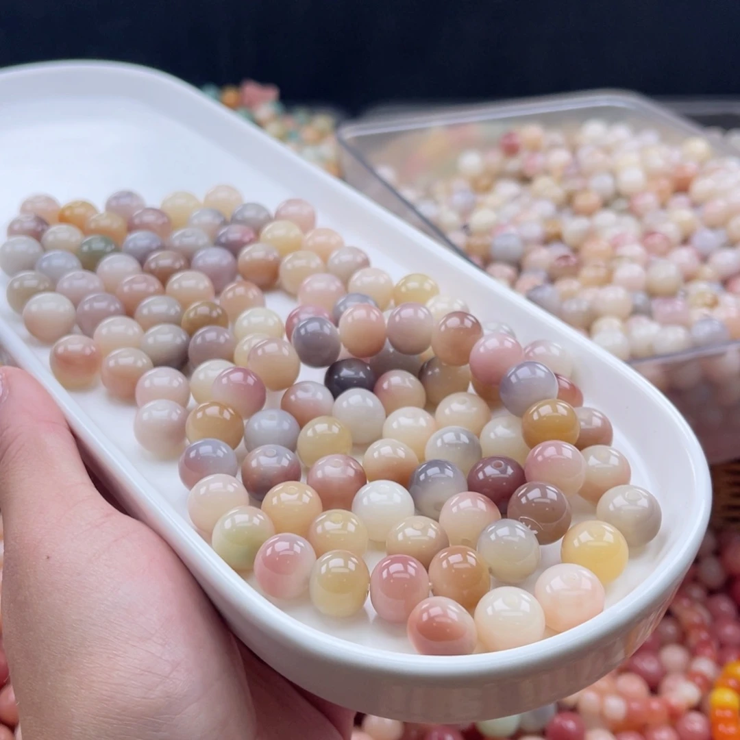 白玉菩提吊坠a12mm20颗。紫美人 玻璃底