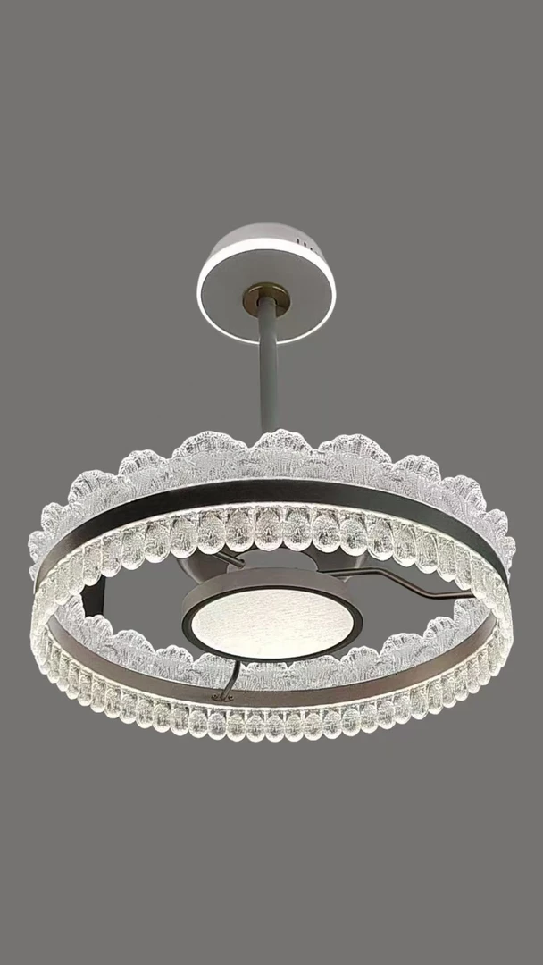 A类开口笑款轻奢大气客厅餐厅卧室隐形风扇灯现代简约轻奢