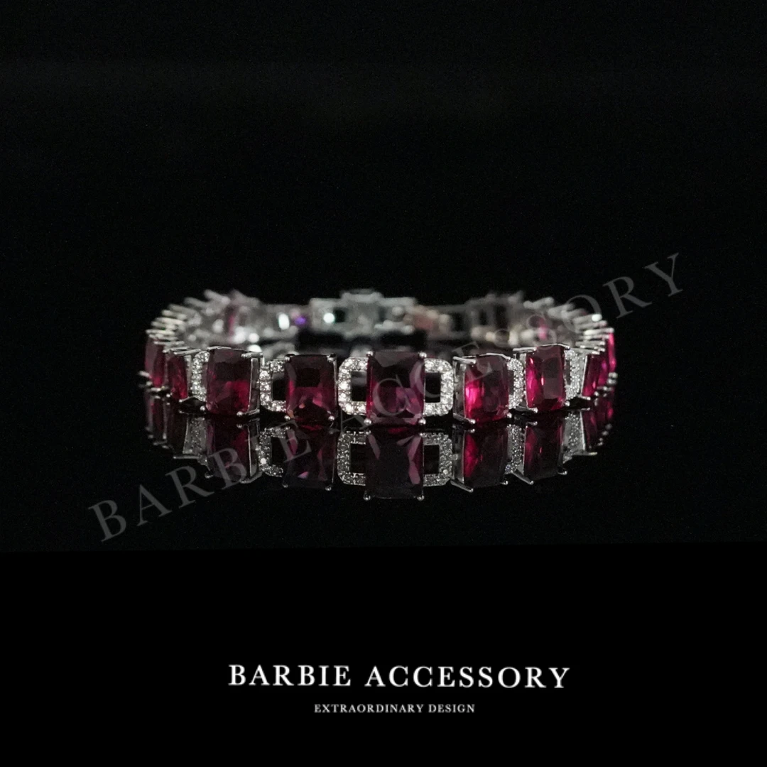 铜合金合成锆石手链 【玫星方链】法式既视设计款高级感绝美手链