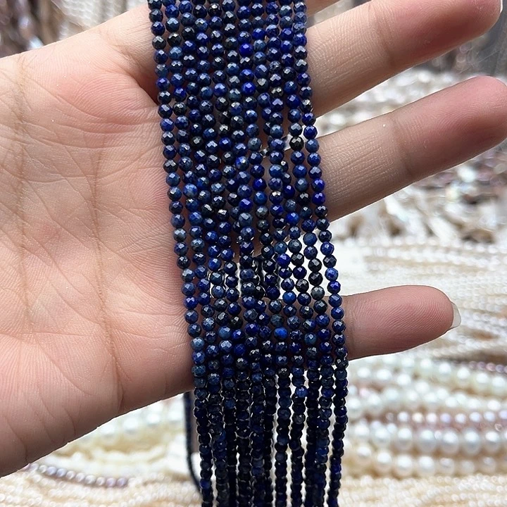 未镶嵌玛瑙/玉髓珠宝半成品一条2.8mm左右青金刻面