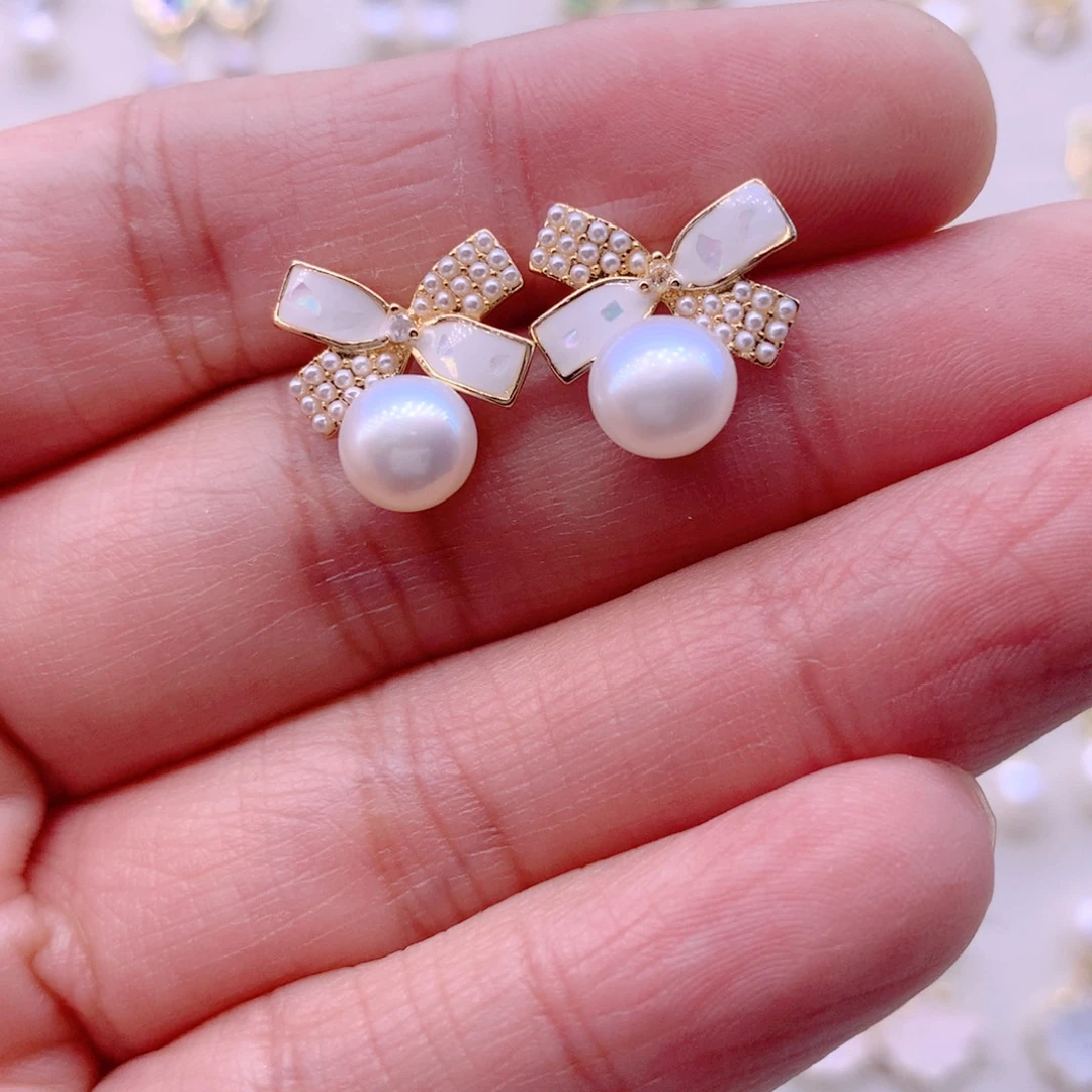 淡水珍珠合金耳饰