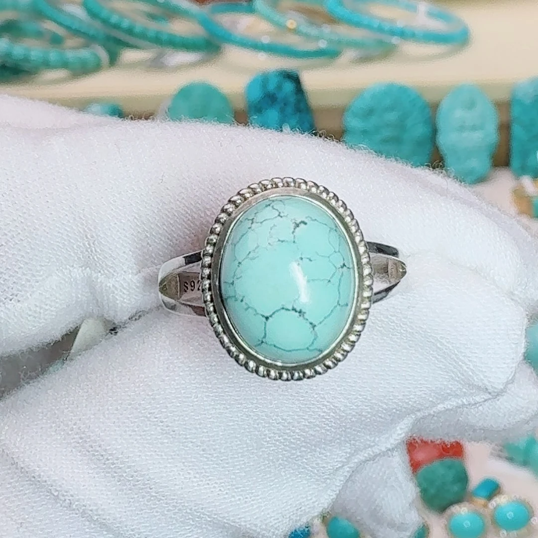 绿松石银S925镶嵌珠宝奇石