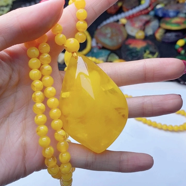 蜜蜡颈饰未镶嵌209套装