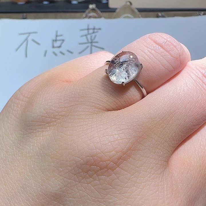 银S925镶嵌戒指水晶