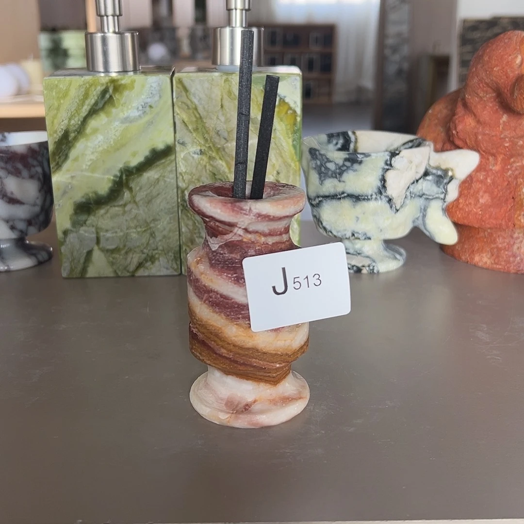 石材J513七彩玉洞香薰瓶