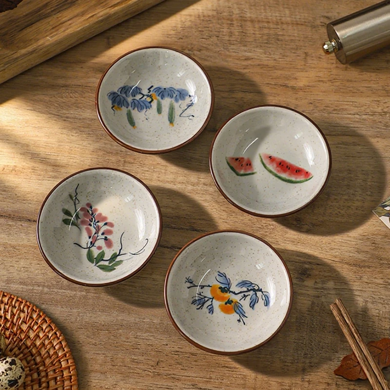 舍里中式水墨画陶瓷小碟子家用酱油醋调料碟火锅蘸料碟小菜碟味碟