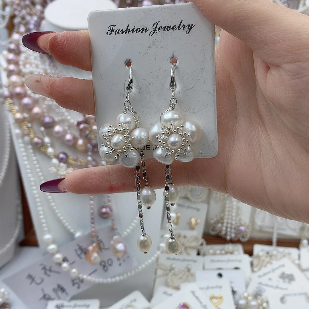 淡水珍珠耳饰银S925镶嵌