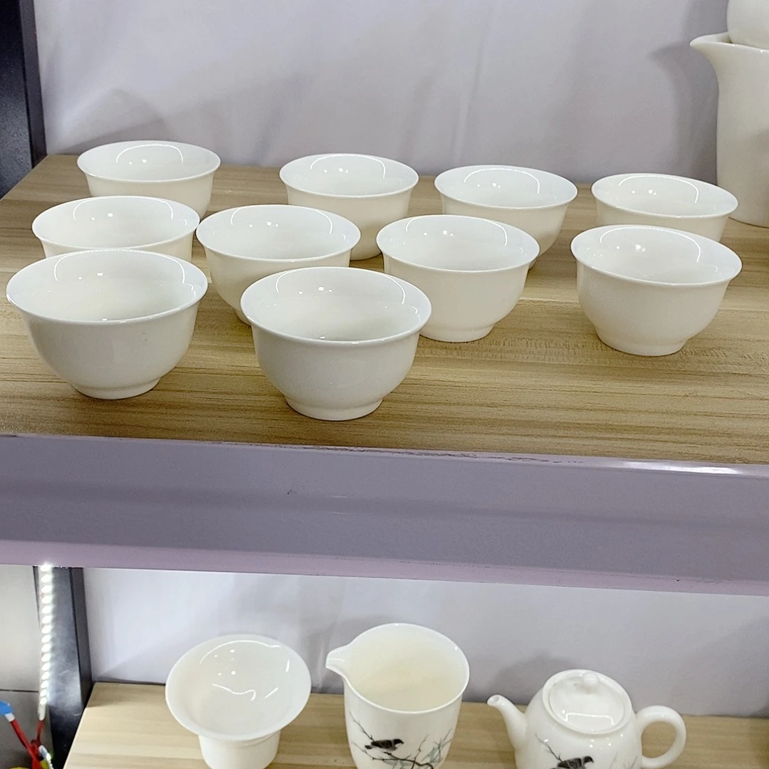 羊脂玉白瓷茶具套件