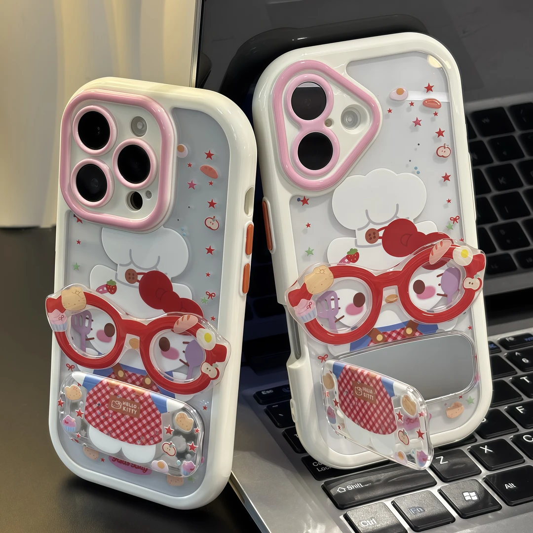 眼镜Kitty支架适用苹果16手机壳iPhone15小米14女vivoppo华为p70