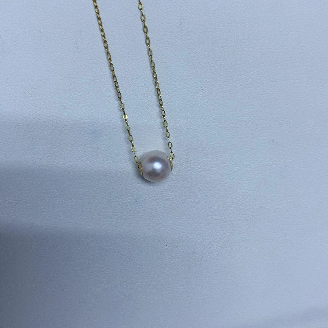 18K金镶嵌吊坠(不含链)海水珍珠7-8