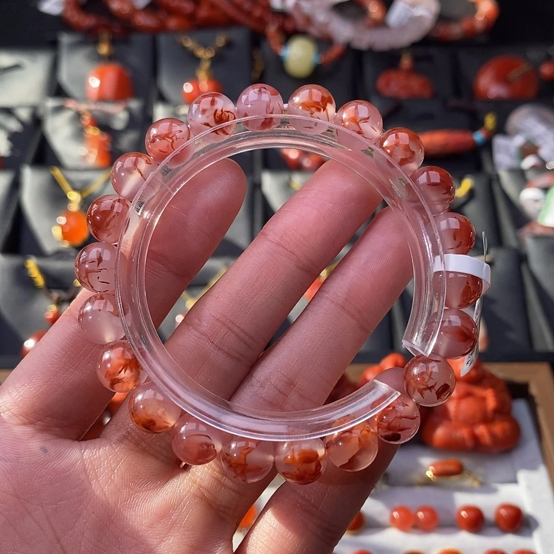 南红玛瑙未镶嵌四川凉山冰飘手串8.8mm