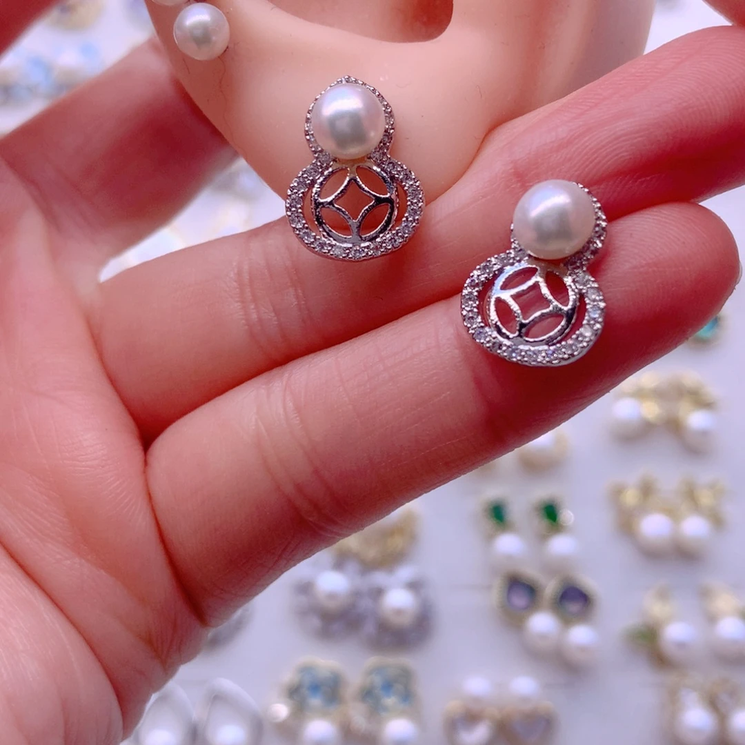 合金耳饰淡水珍珠