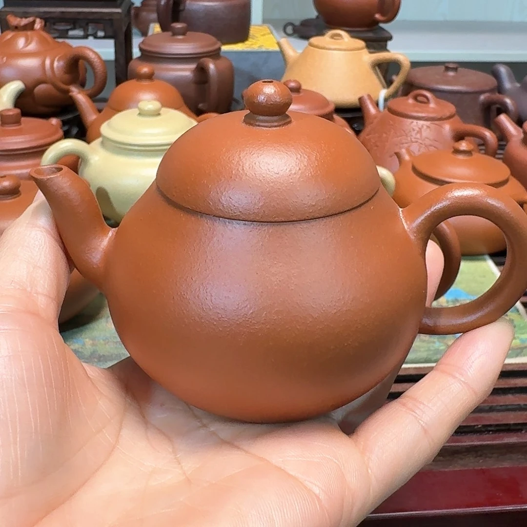 紫砂茶壶朱泥半手工