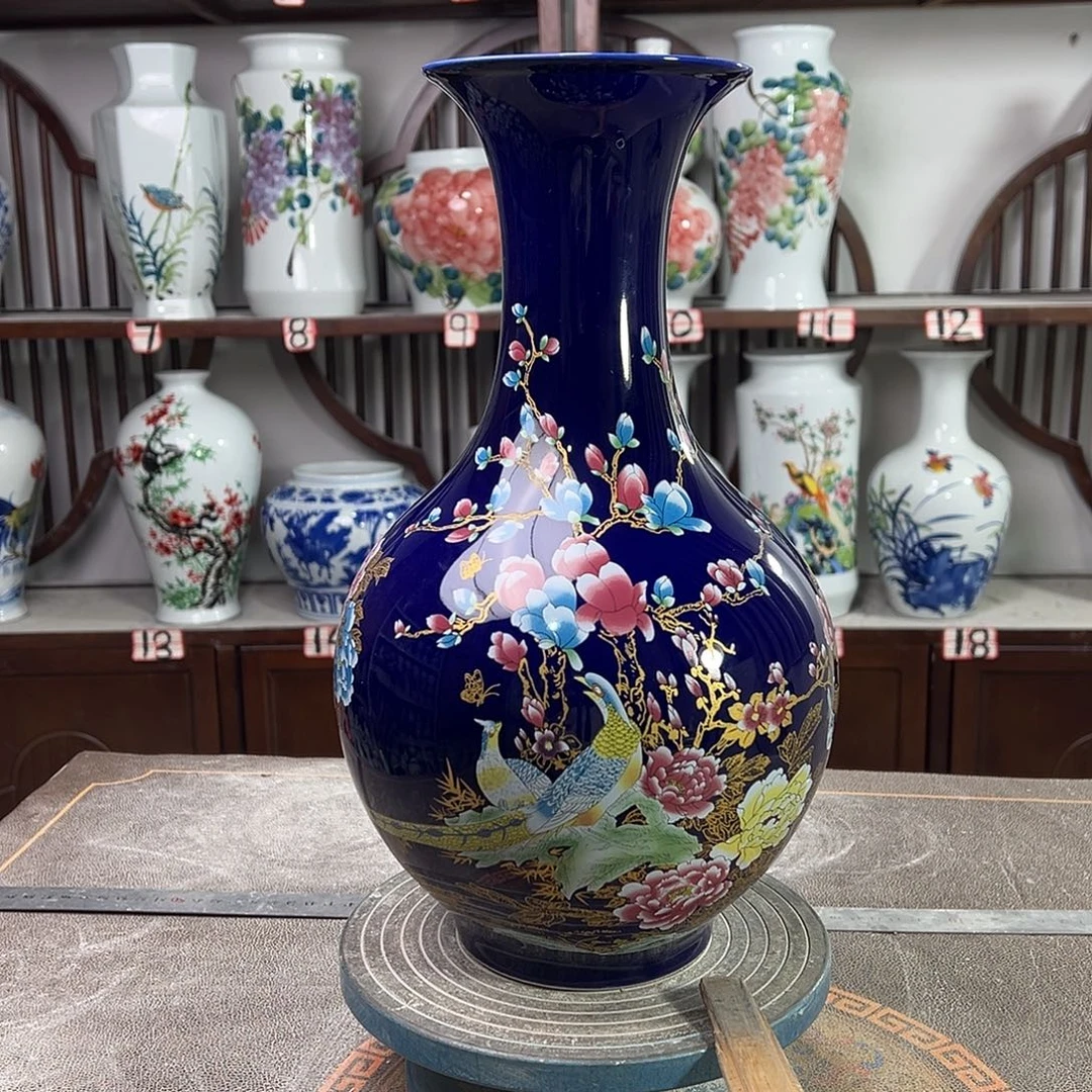 摆件陶景德镇陶瓷赏景泰蓝