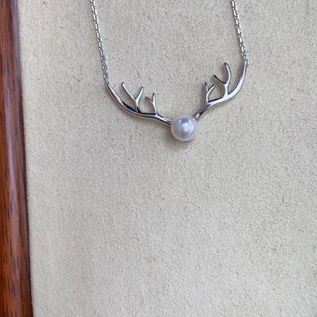 海水珍珠银S925镶嵌颈饰