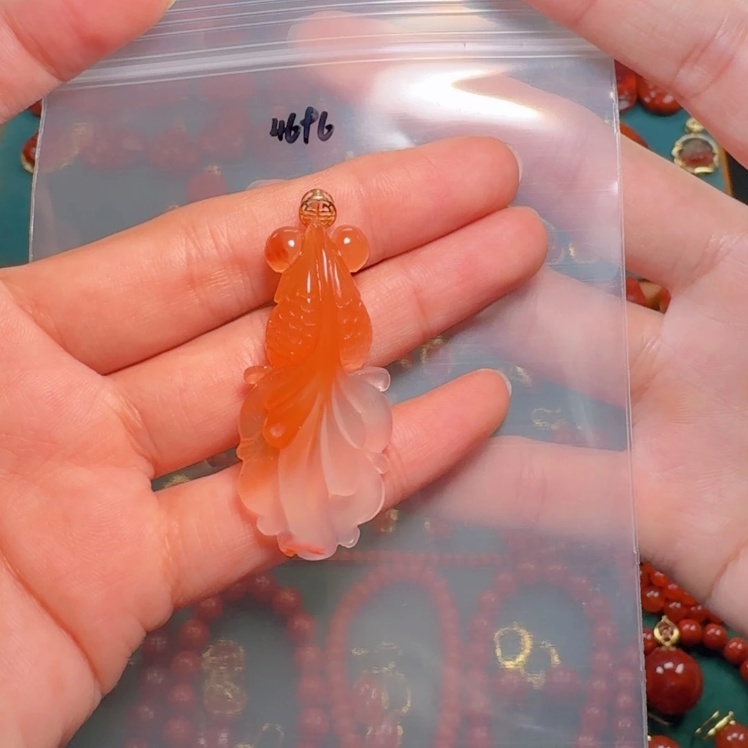 南红玛瑙南红18K金镶嵌