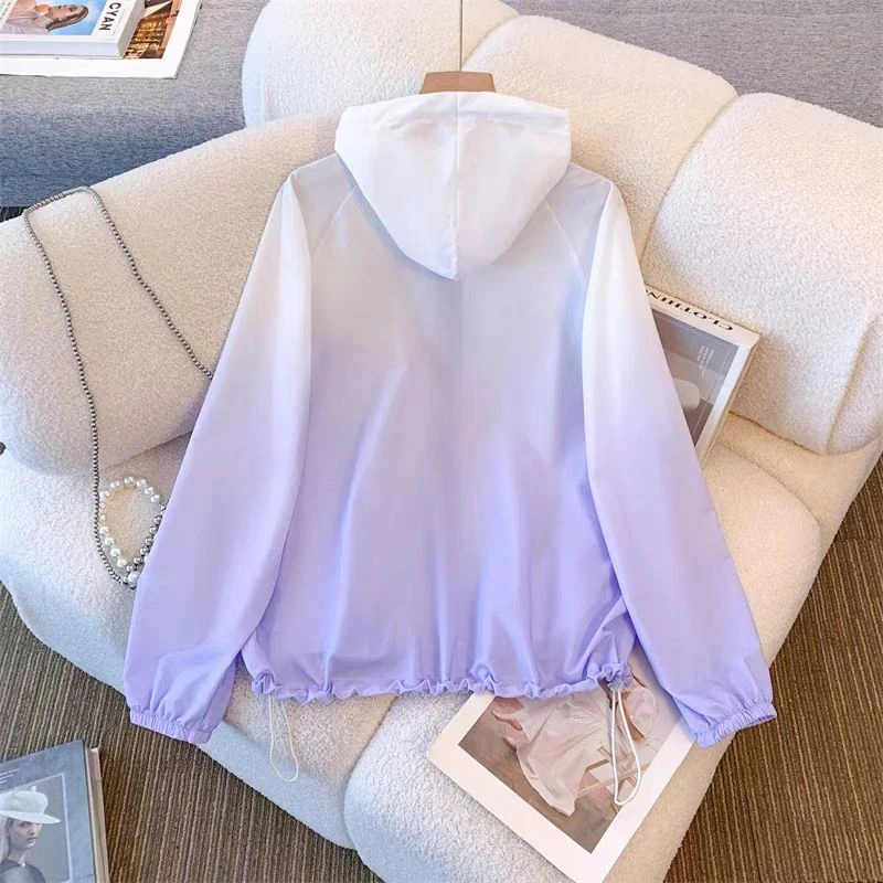 6066款渐变色连帽防晒衣外套