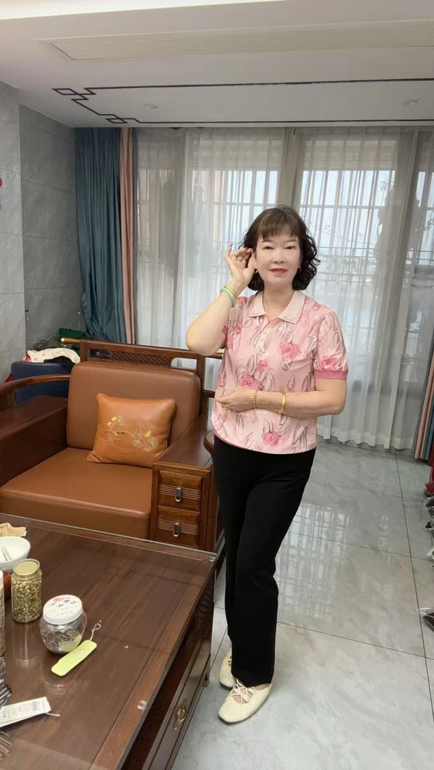 夏季新款中老年翻领短袖上衣