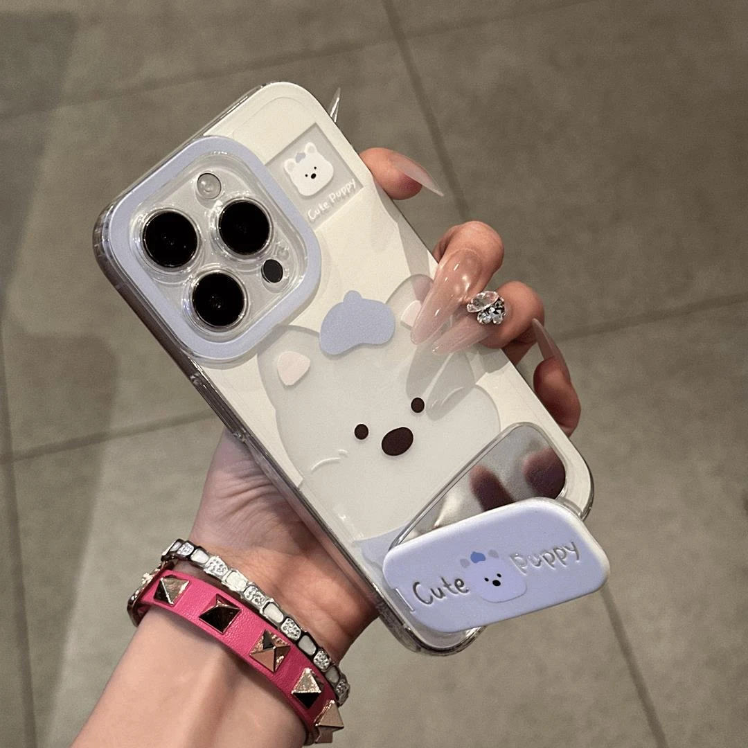 西高地镜子支架适用iPhone1716max手机壳米菲兔手机壳挂绳